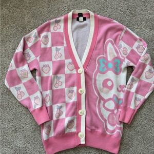 Sweet Society Bunny Pink Checkered Cardigan- Size XS